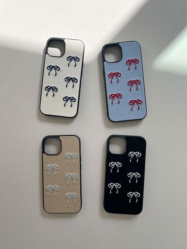 [패브릭 자수 케이스] Ribbon pattern case
