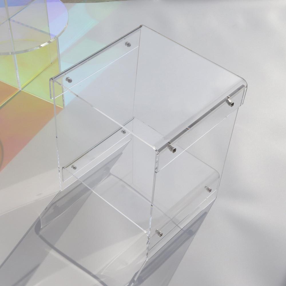 오드앤룸 클린 아크릴 협탁 테이블 유리 미니 침실 침대 원룸 소파 옆 사각 사이드 테이블