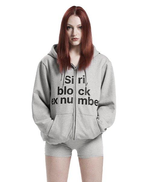Siri, hood zip in grey