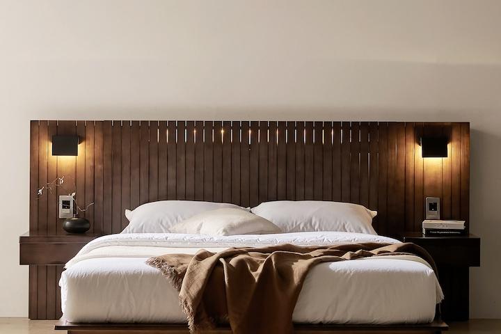 호젠 LED 원목 호텔 침대프레임 (SS/Q&K/LK/EK)