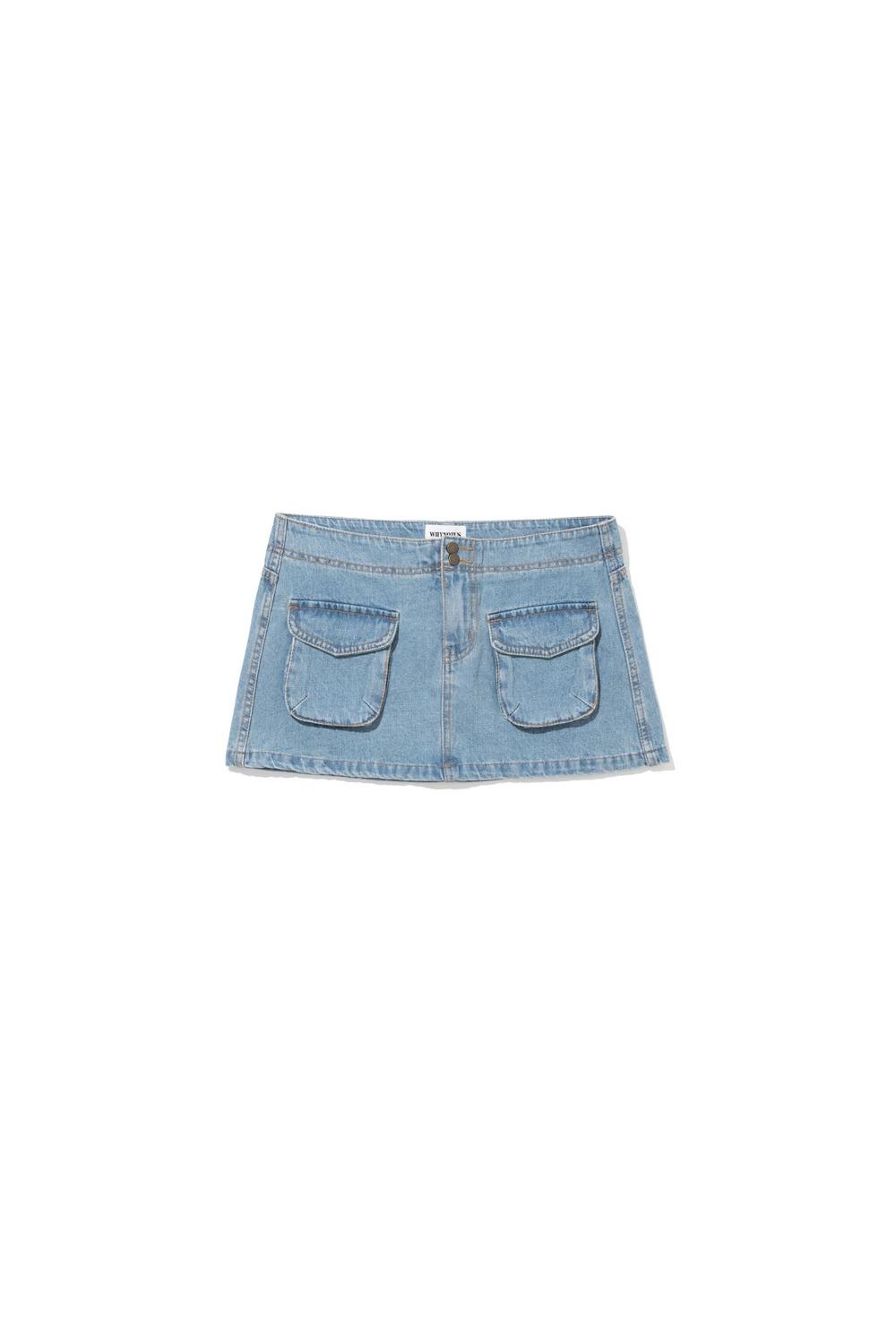 pocket denim mini skirt - light washed