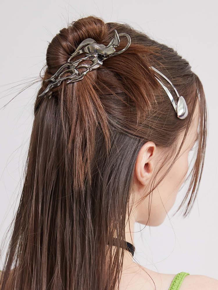 플레임 집게핀 - 메탈 블랙