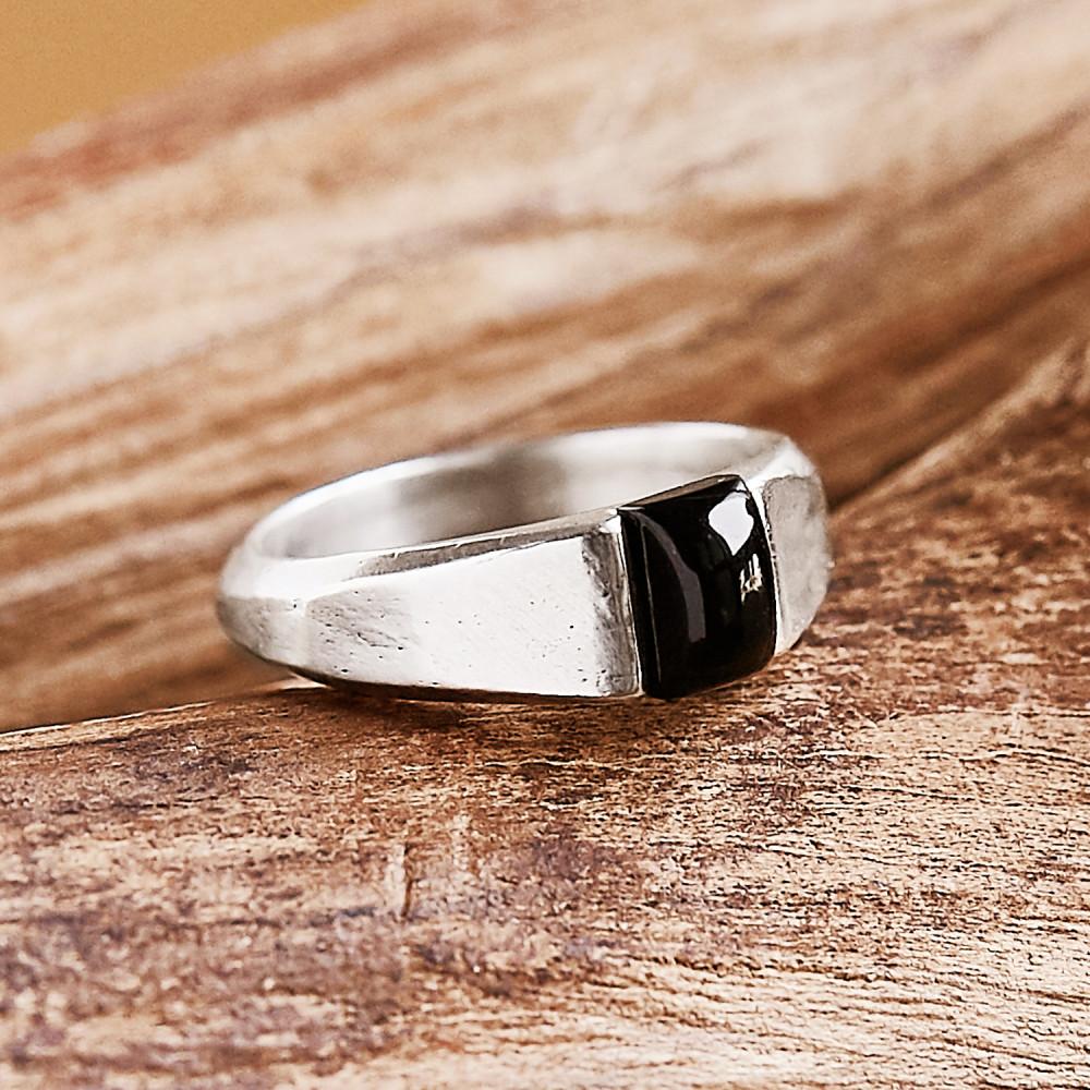 [KUJAAN][쿠잔] CONCAVE RING - ONYX / BS-KJ005