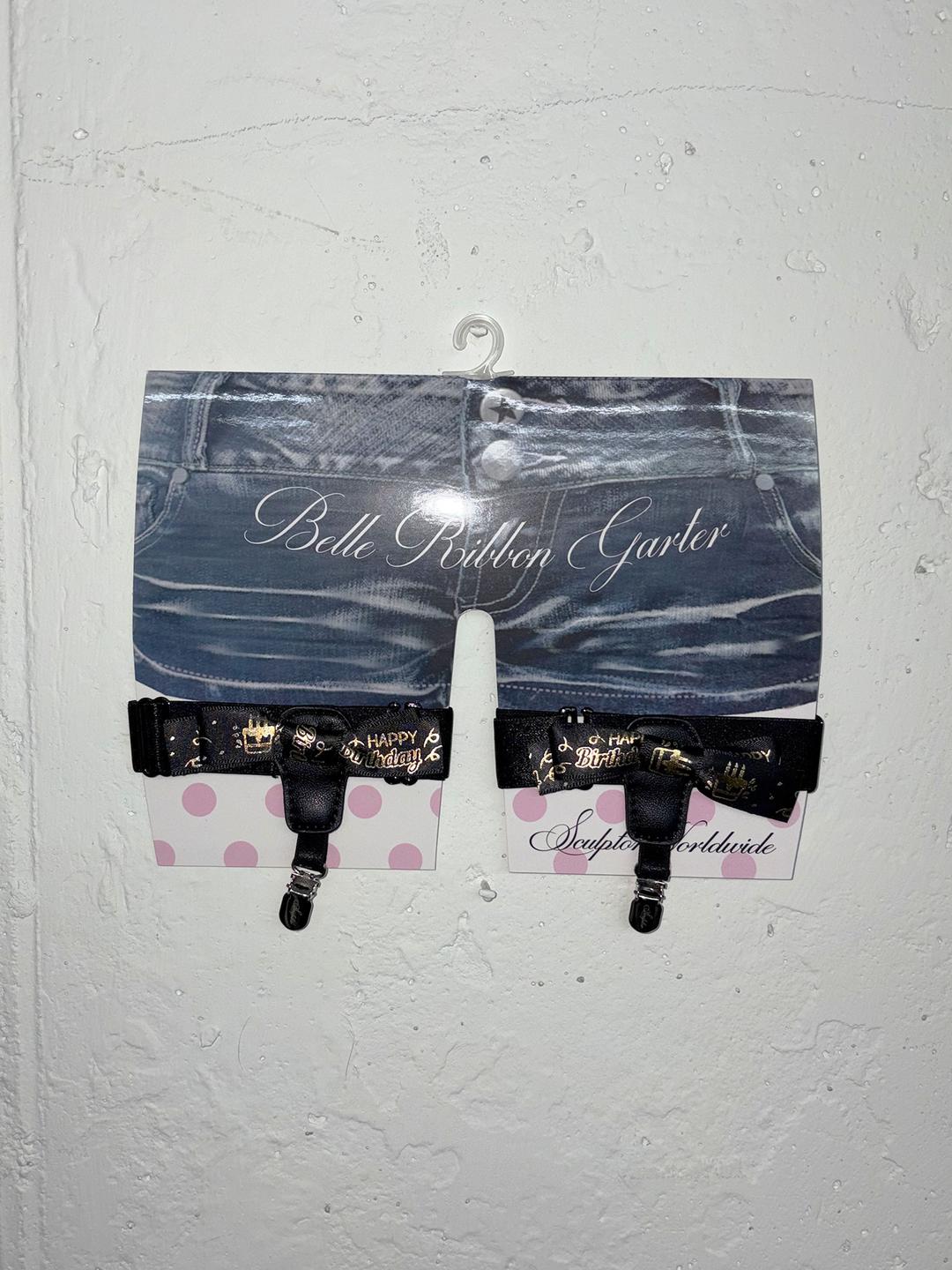 Belle Ribbon Garter Black