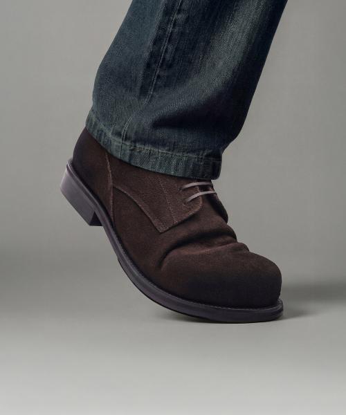 TREE RING WASHING SUEDE DERBY (DARK BROWN)
