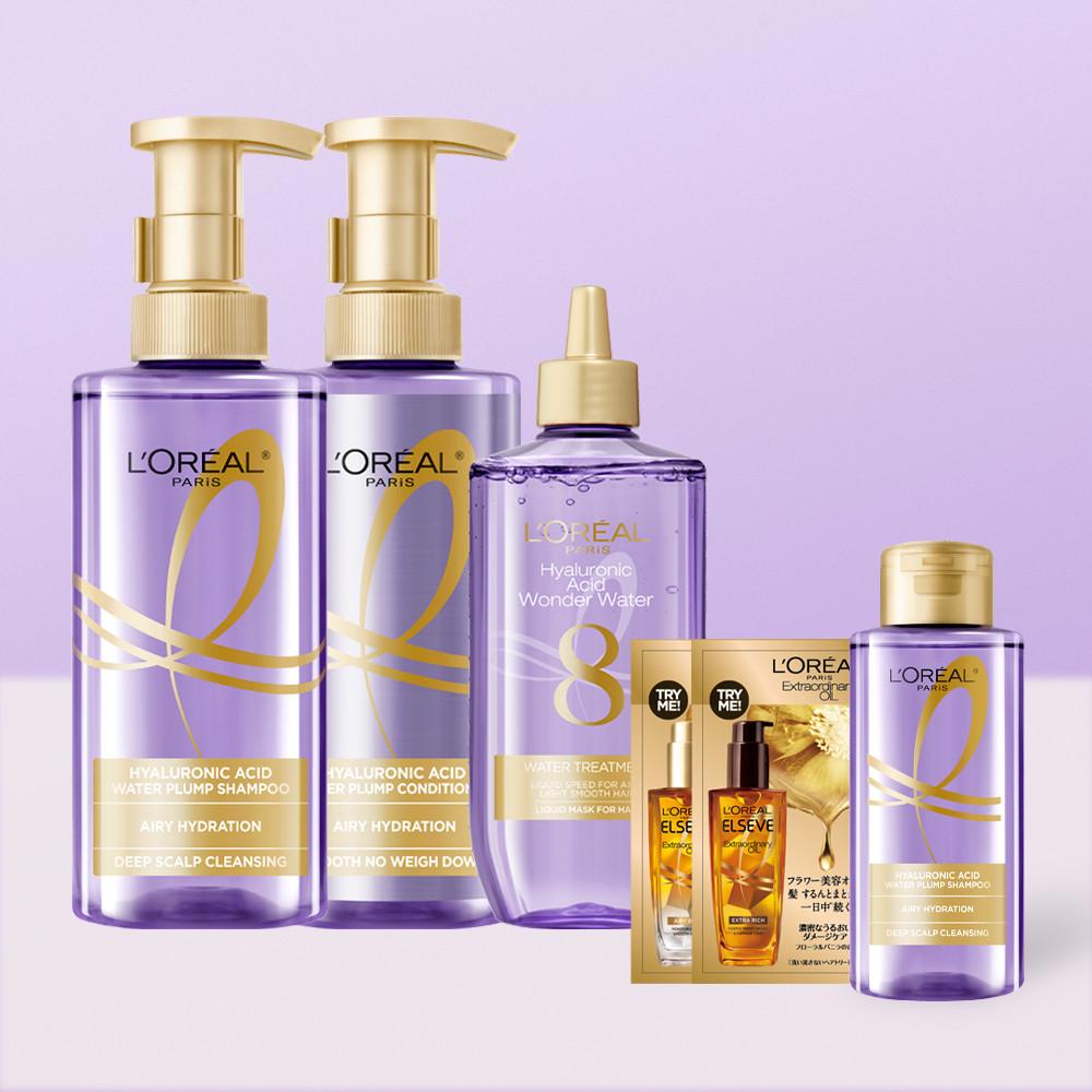 히알루론산 샴푸 + 헤어팩 + 트리트먼트 3 STEP 세트  + 샴푸 100ml + 오일2ml 2장 증정