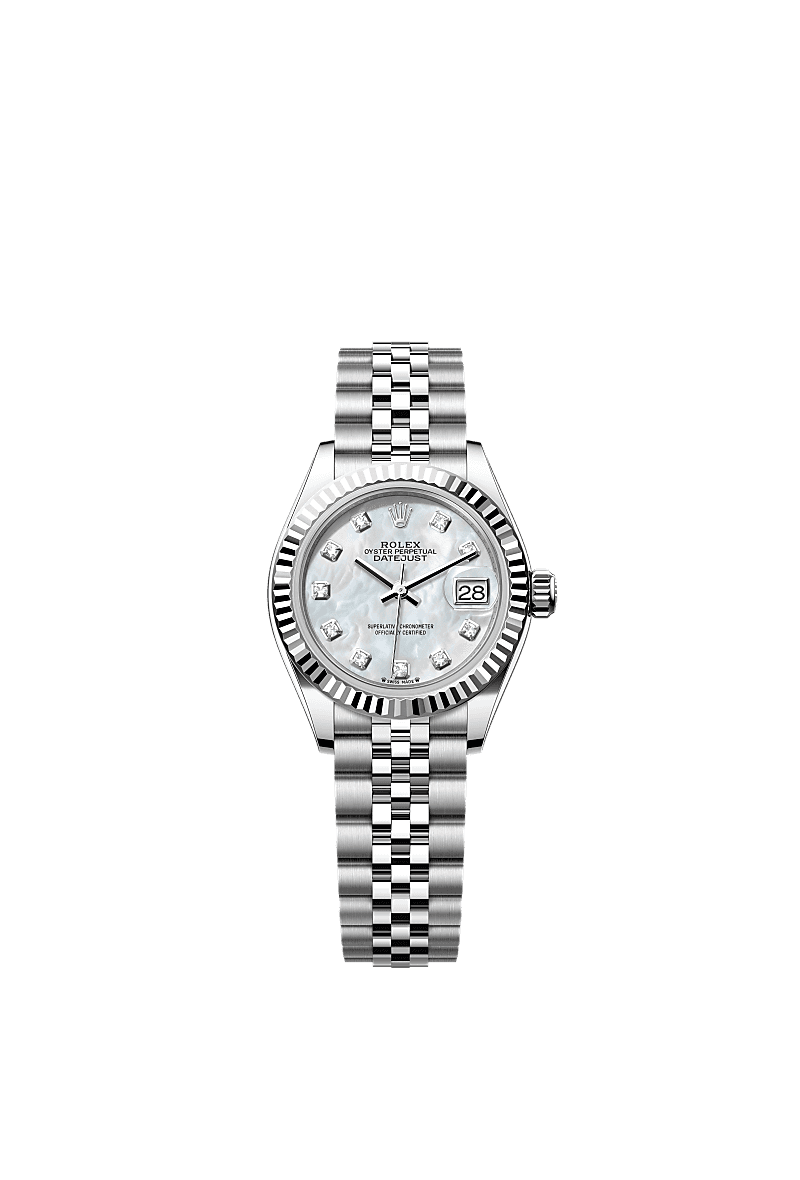 롤렉스 Lady-Datejust 시계: 오이스터스틸과 화이트 골드 - m279174-0009