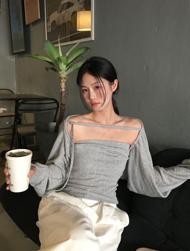 버터 니트탑 버클 볼레로 세트 (4color)