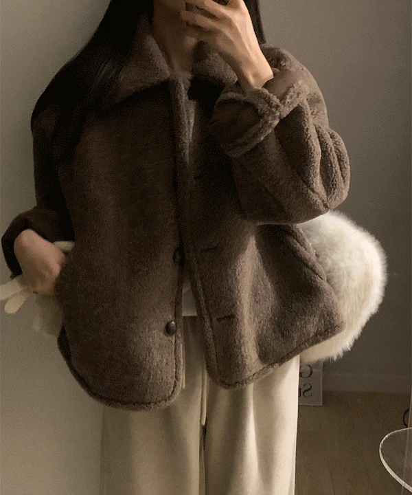 몽실 퍼 무스탕 숏 자켓 jk