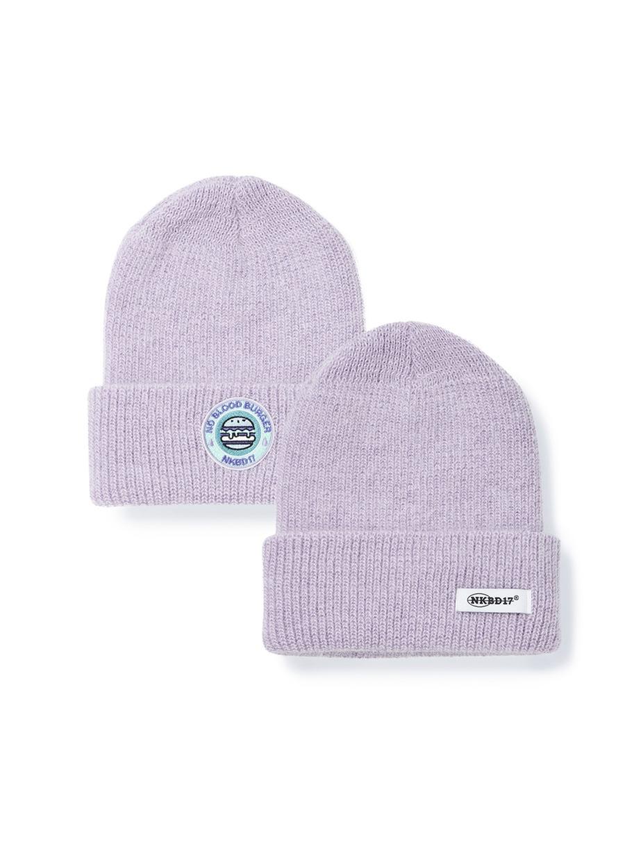 No Blood Burger Soft Angora Beanie Lavender