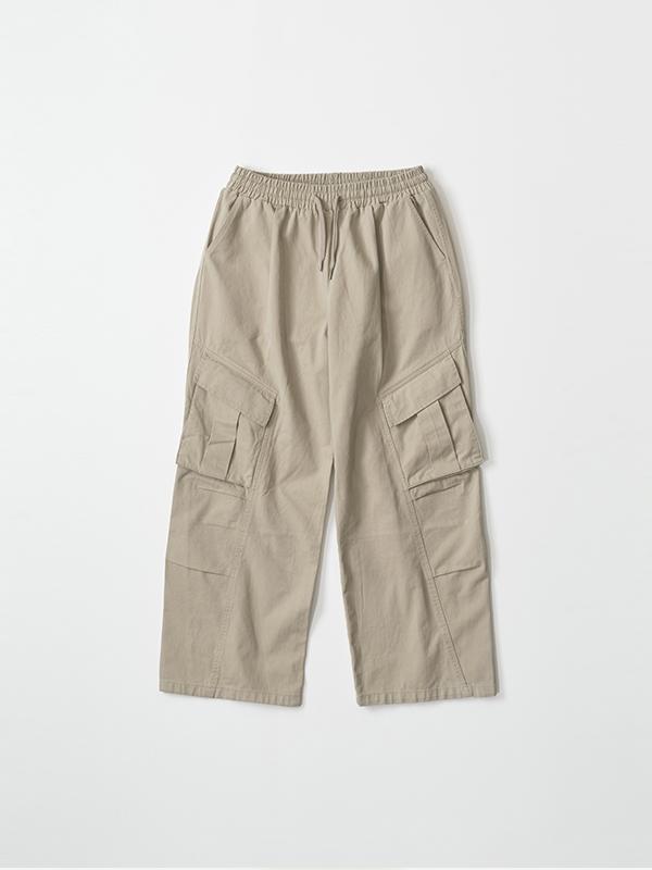바이어스컷 와이드 카고팬츠 (베이지)