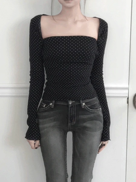 DOT SLEEVELESS BOLERO SET (3color)