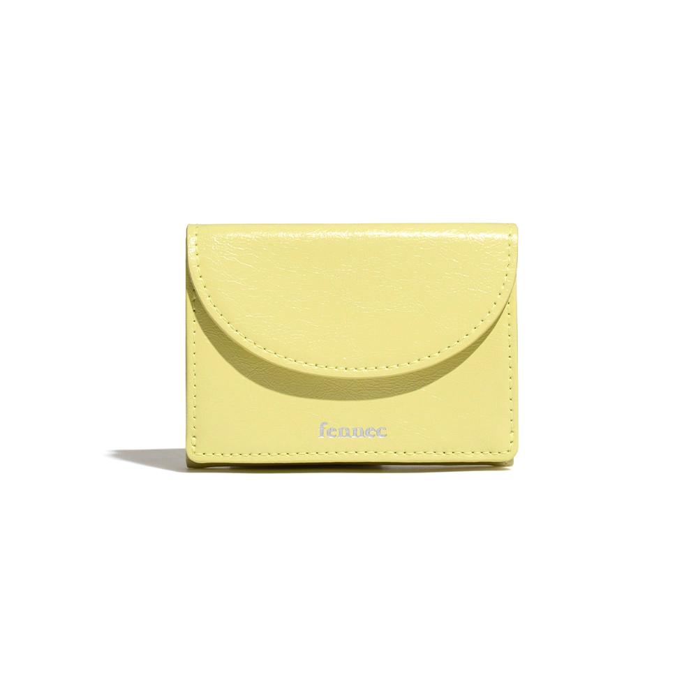 CRINKLE HALFMOON MINI WALLET - LEMON