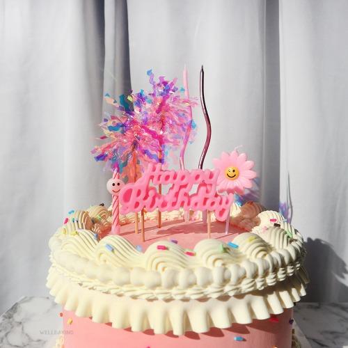 [2/25까지세일] 롱 웨이브초 (핑크) 6개입