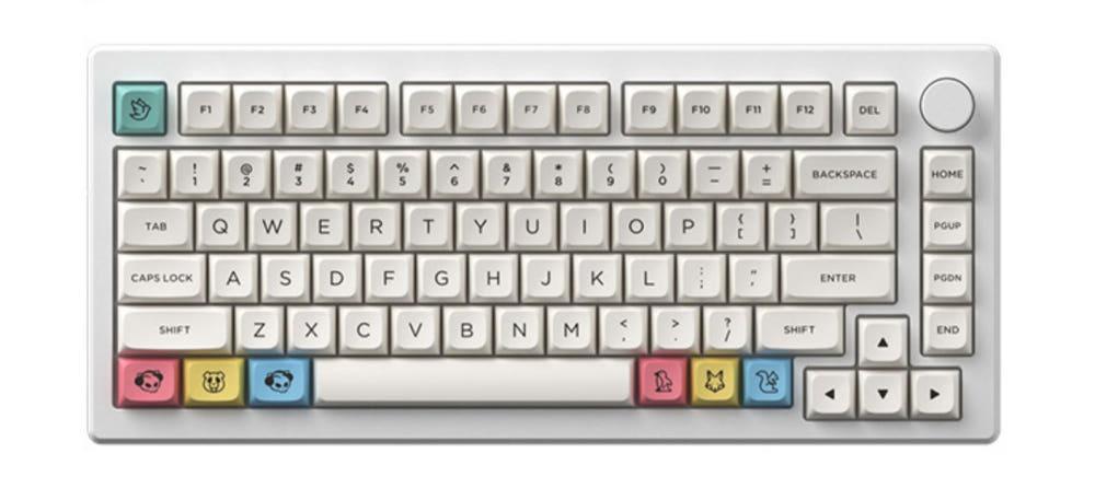 노스캐롤라이나 블루 크림 블랙 컬러 MDA PBT 키캡 한성 레오폴드 필코 키보드