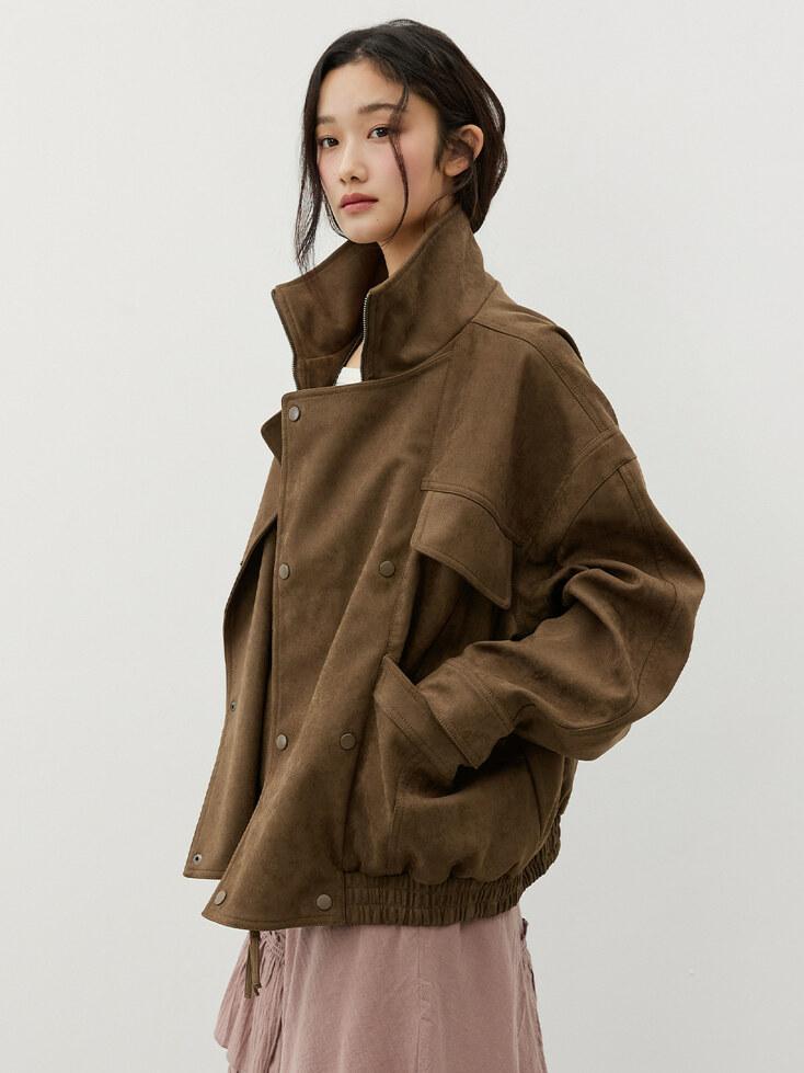 스웨이드 유틸리티 점퍼_KHAKI BROWN