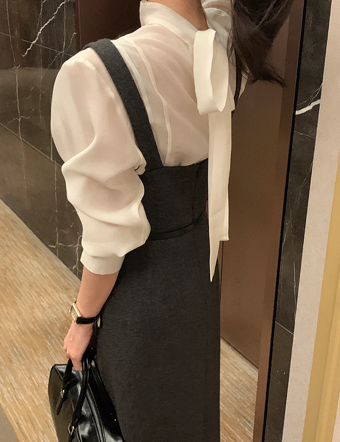 [하객룩] 니스 타이 블라우스 (2color)