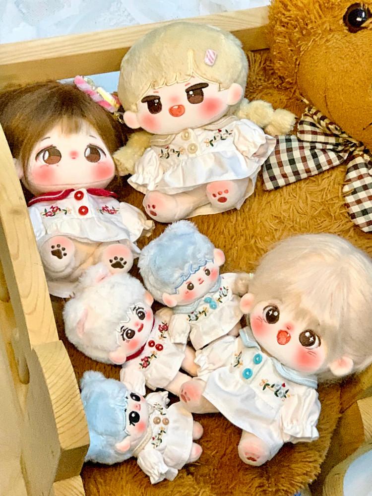 10cm 20cm 솜인형옷 베어 카라 원피스 무속성인형옷