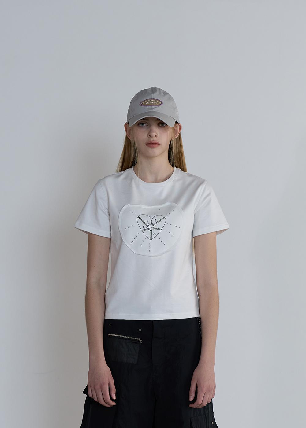 heart space applique t-shirt