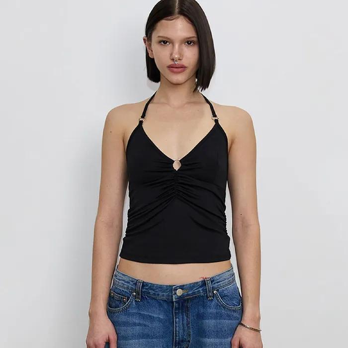 HALTER O-RING TANK TOP (BLACK)