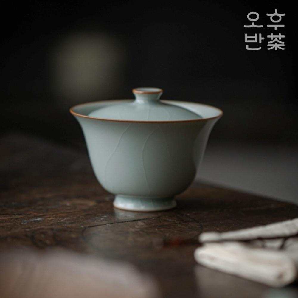 여름 하늘 도자기 개완 쾌객배 다관 다기 115ml