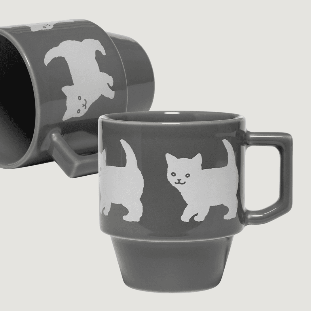 Happy Kitty Block Mug by Hasami