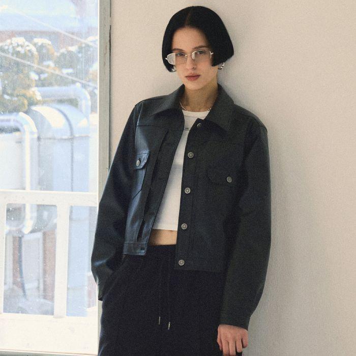 Leather Trucker Jacket_CTO130(Black)