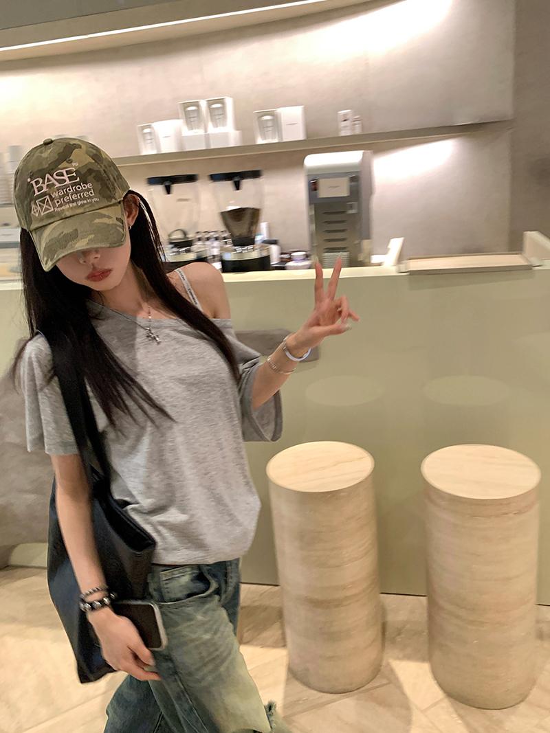 Slant Shoulder Tencel Loose Fit TEE (3Color)