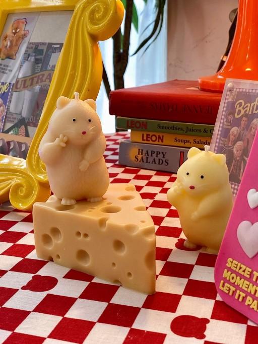 치즈 햄스터 캔들 친구 생일 선물 귀여운 소품 오브제