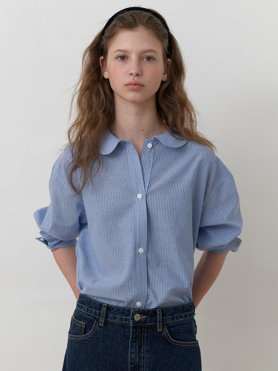 A STRIPE OVER-FIT SHIRT_LIGHT BLUE