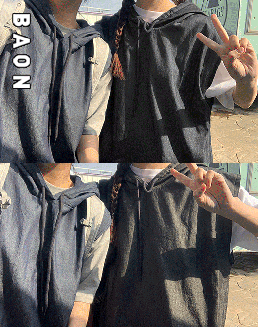 [3천장돌파][BAON]  큐틴 후드 데님 조끼 (2color)