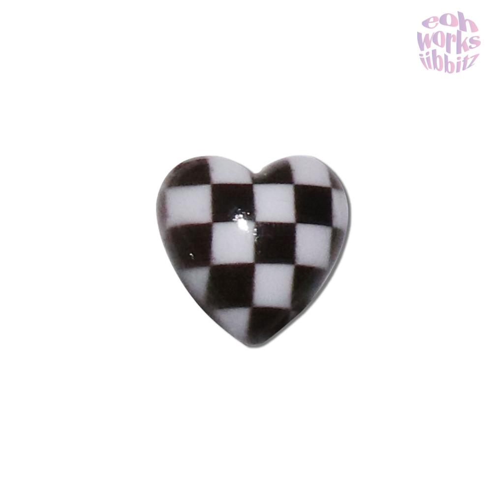 checker board heart jibbitz / 체커보드지비츠 하트지비츠 지비츠세트 체커보드