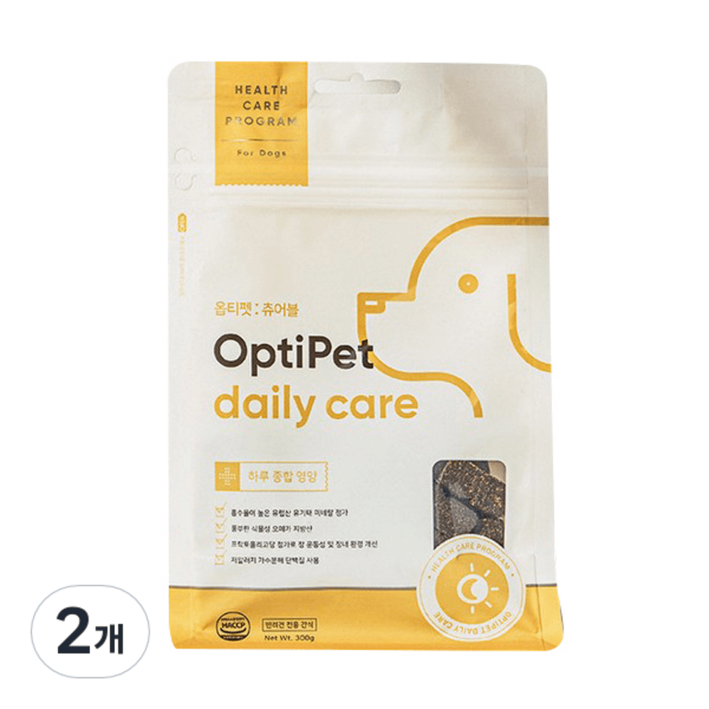 옵티펫 츄어블 강아지 영양제 300g, 유기태 미네랄, 종합영양제, 2개 - 종합영양제 | 쿠팡