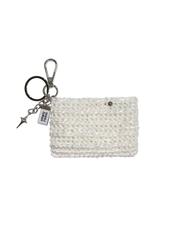 empty room) button card wallet (white)