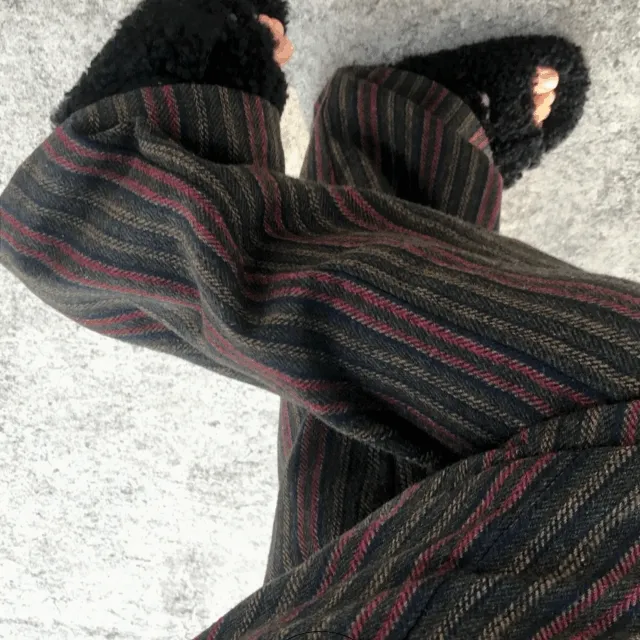 [연말분위기낭낭~🎅🎄/기모/일반버전] 레트로 스트라이프 모직 롱팬츠 pt
