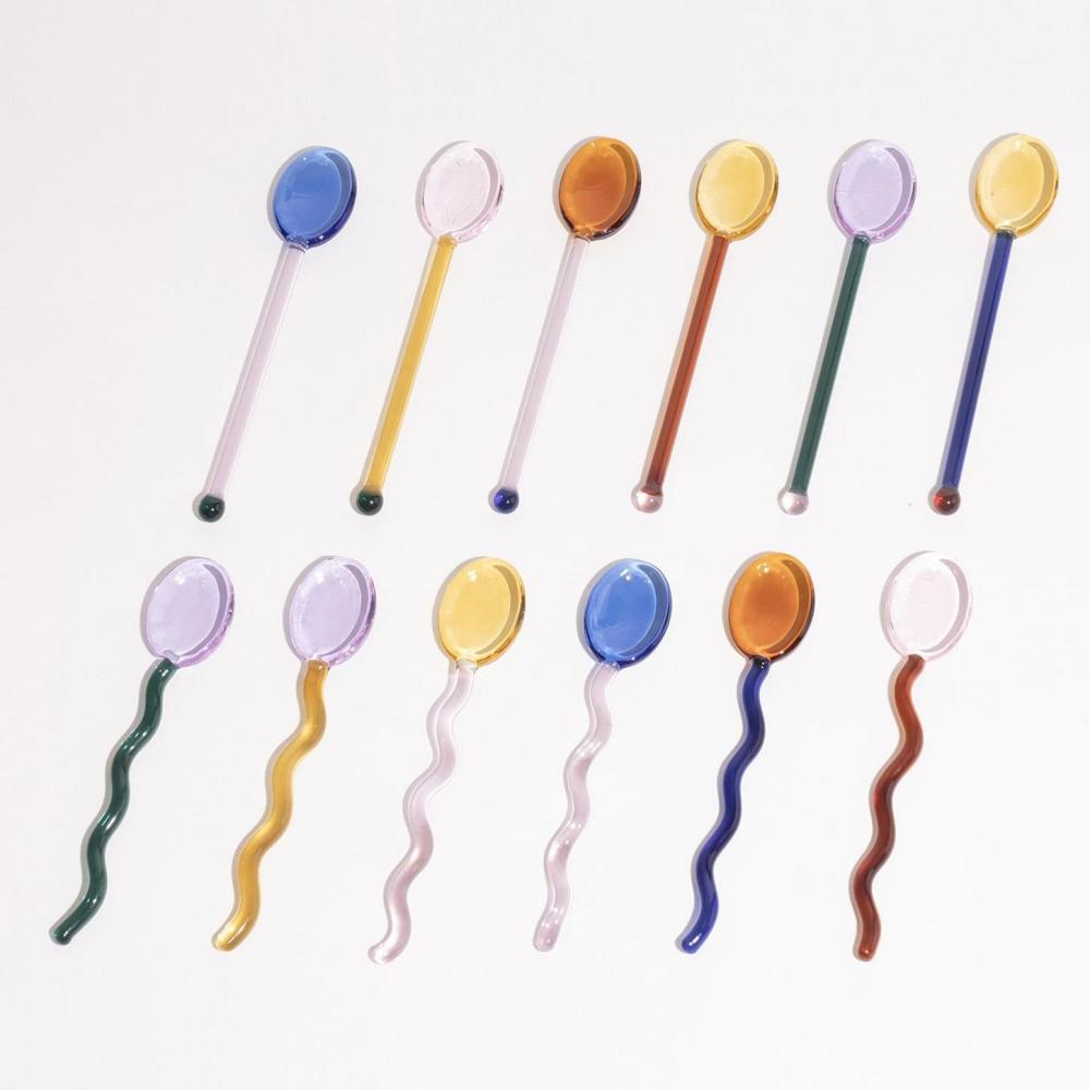 오브앤홈 꿀봉 요거트스푼 롱티스푼 유리 머들러