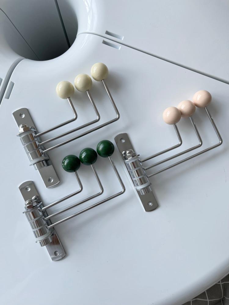 3 color 우드볼 회전형 벽행거 후크 옷걸이 빈티지 코트랙 벽걸이 행거