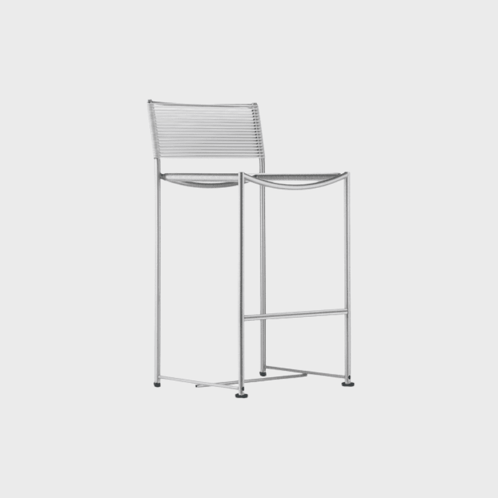 Spaghetti Medium Stool 164 - 투명 PVC, 크롬 프레임