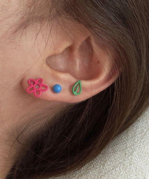 Rainbow doodle piercing (Hot pink)
