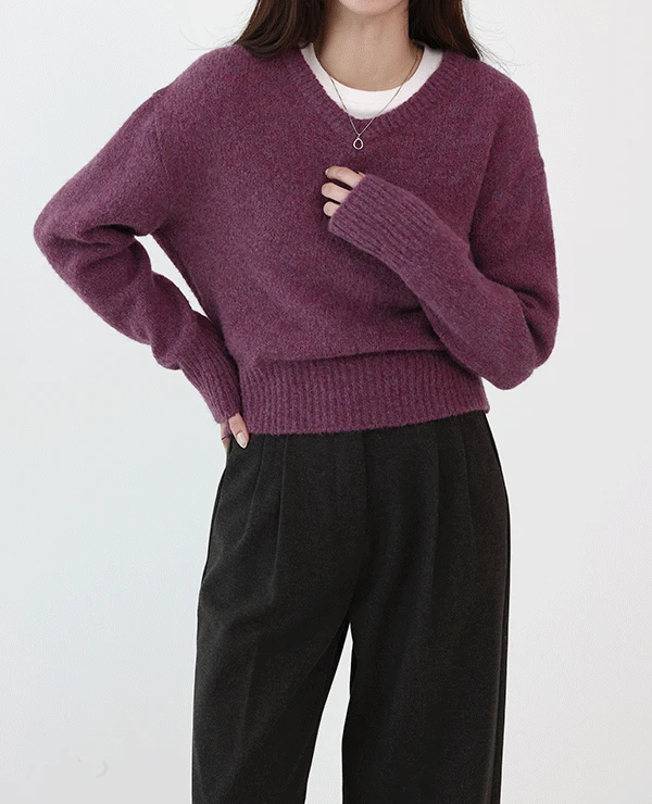 폼즈 리싸이클 숏 브이넥니트 (3color)