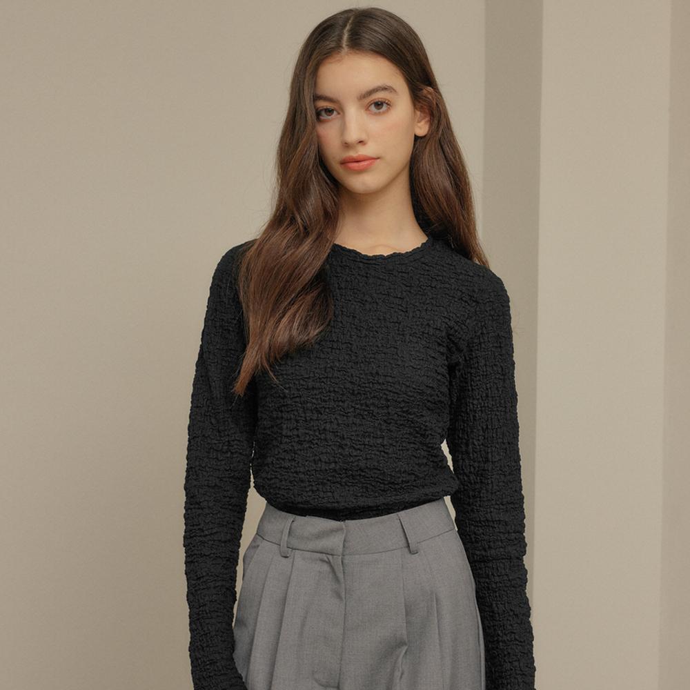 WOMAN 데일리 링클 티셔츠 [BLACK]