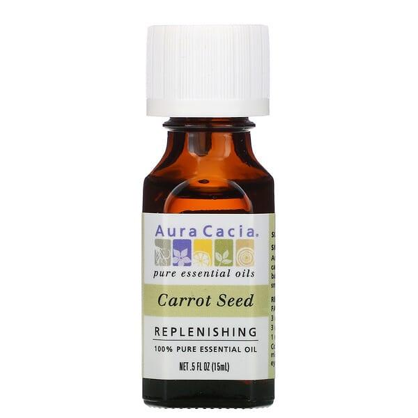 Aura Cacia, 100% 순수 에센셜 오일, 당근 씨앗, 15ml(0.5fl oz)
