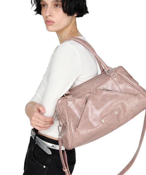 Faux Leather M.O.S Bag, PINK