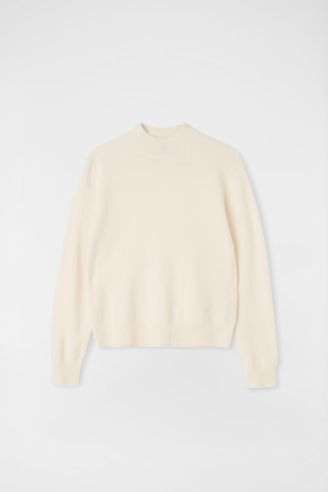 [우먼] 캐시미어 에센셜 모크넥 아이보리