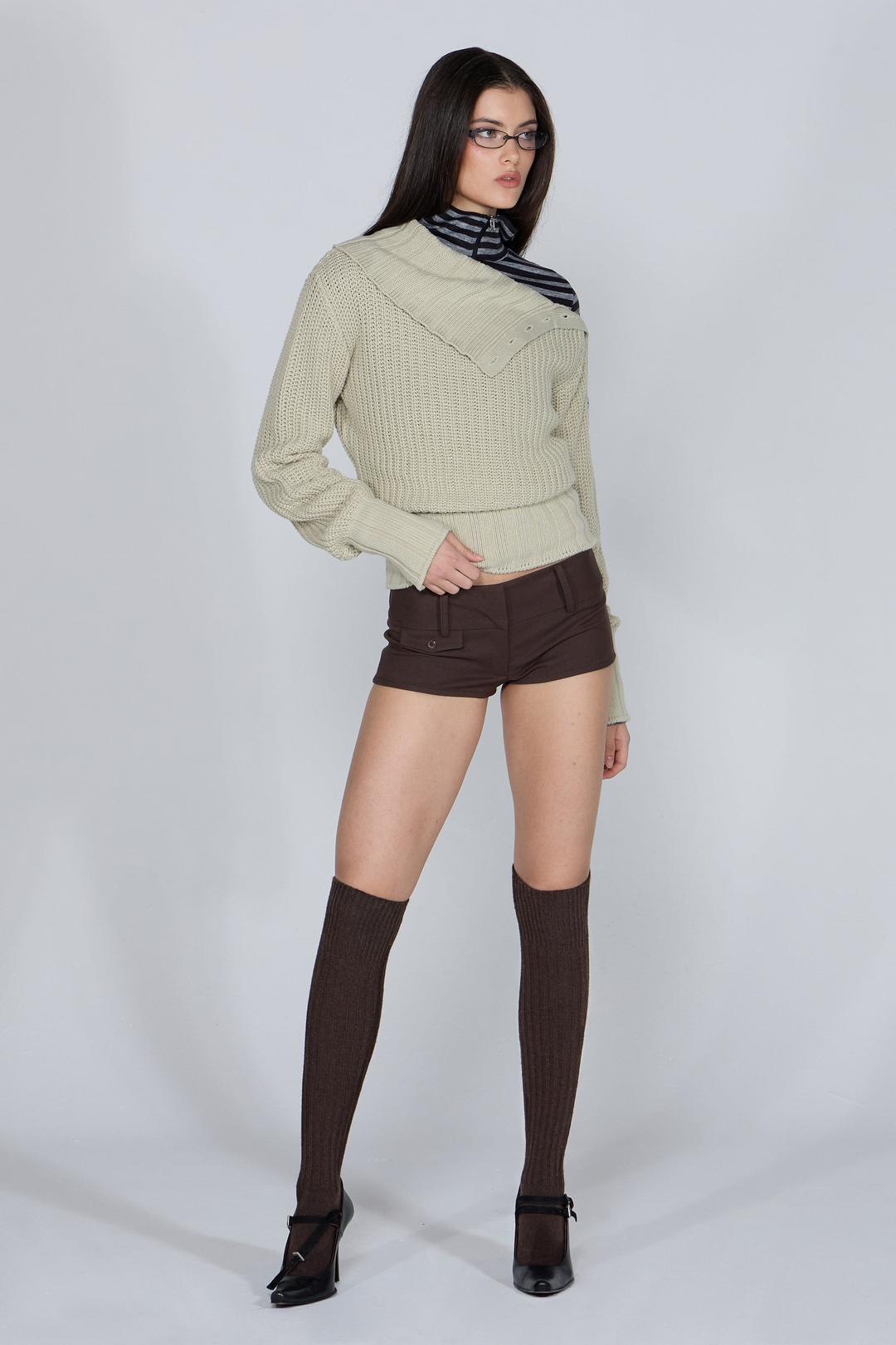 Tailored Micro Shorts Brown