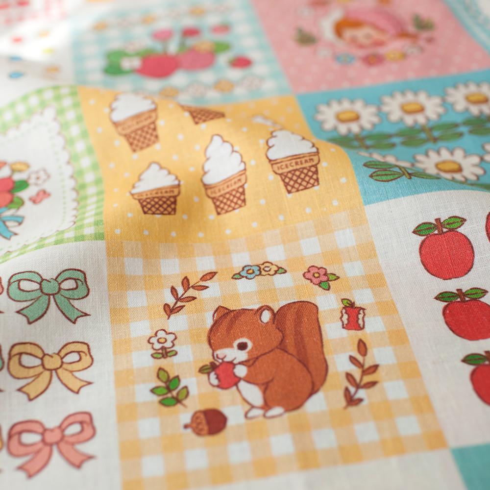 [자체제작 원단] 사각사각 패치 코튼 린넨 원단