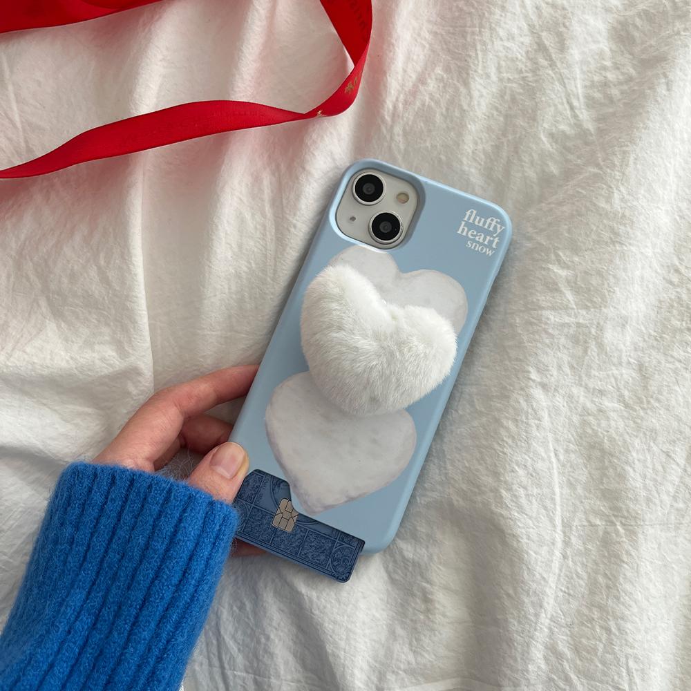 fluffy heart snow 디자인 [카드수납 폰케이스]