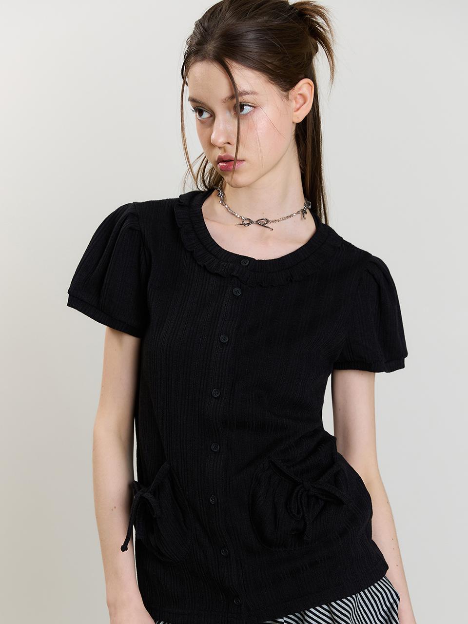 SM PUFF CARDIGAN(BLACK)