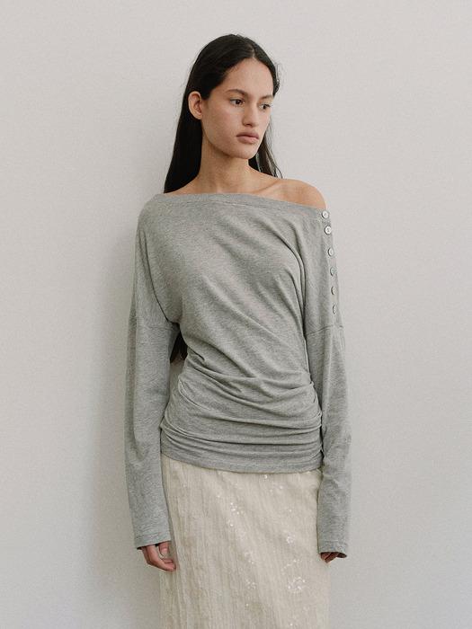 TIS BUTTON OFF-SHOULDER TOP_3COLORS