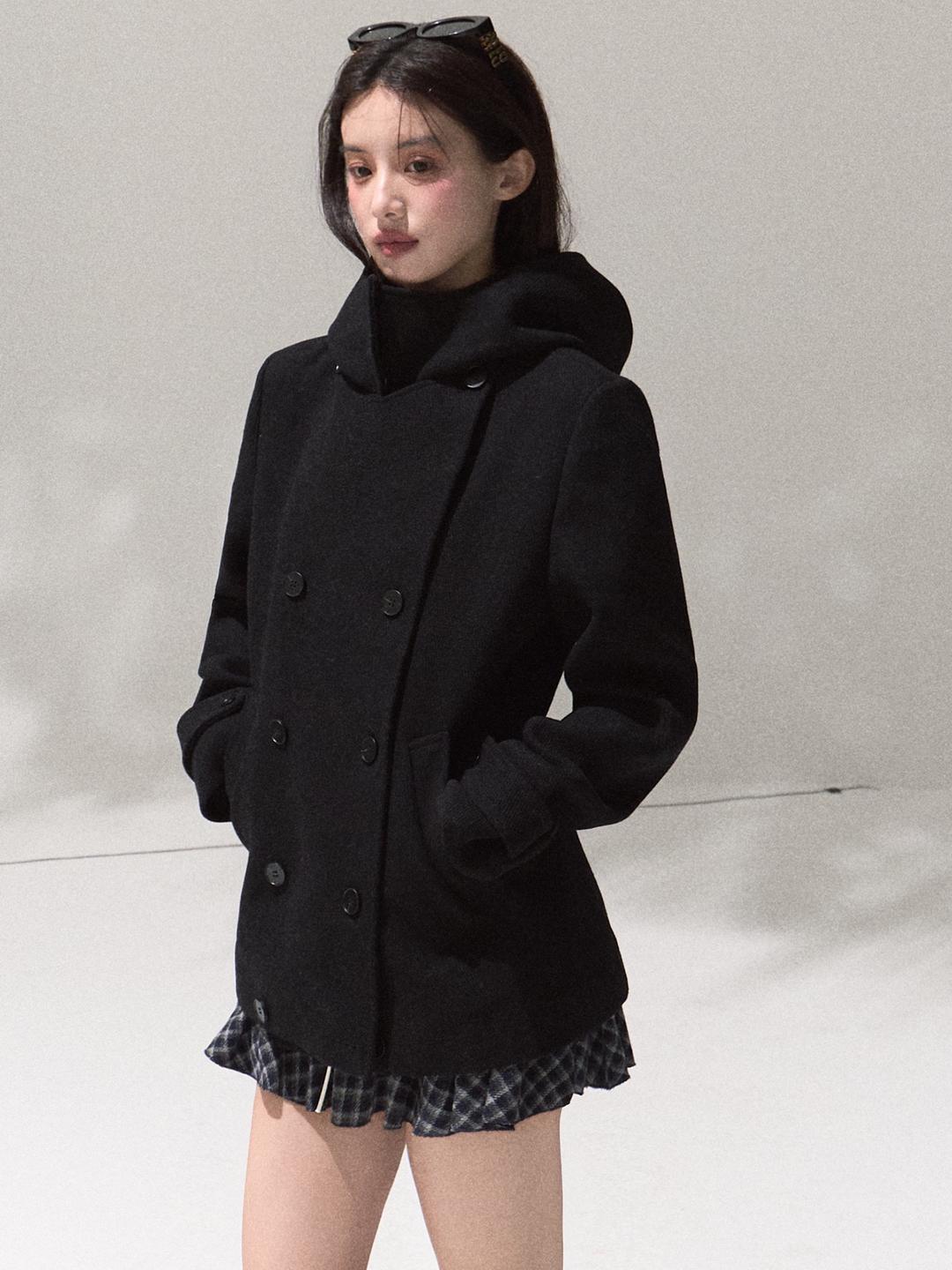 [OAK MOO] "Rose of Time\" Wool Double-Breasted Half Coat